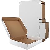 RLAVBL Shipping Boxes 13x10x2 White Corrugated Cardboard Box, 25 Pack