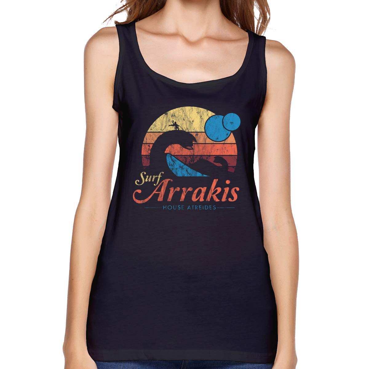 Visit Arrakis Vintage Distressed Surf S Basic Tank Tops T Shirt Unisex