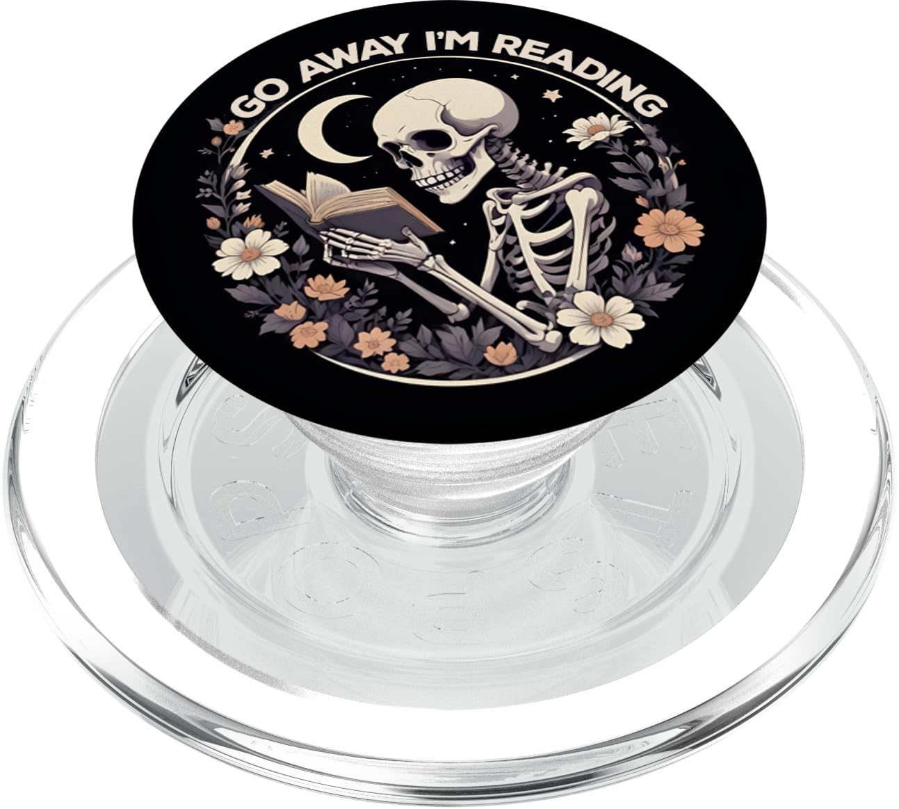 Go Away I'm Reading Book Lover Booktrovert Librarian Bookish PopSockets PopGrip for MagSafe
