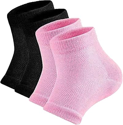 CGBOOM Moisturizing Gel Heel Socks 2 Pairs Toe Open Soft Ventilated