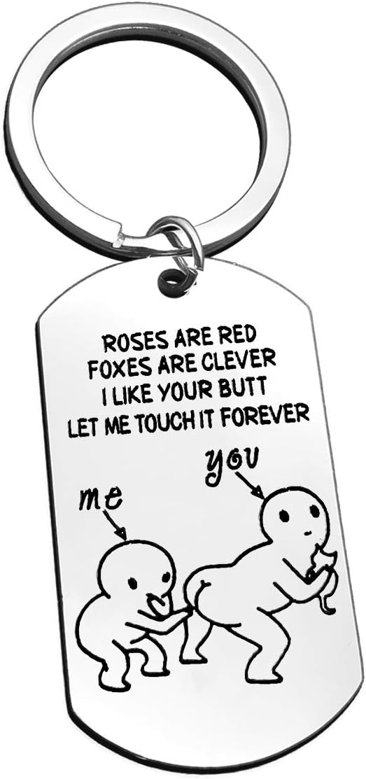 Dabihu Funny Couple Keyring Let Me Touch it Forever Keychain Funny Gift for Friends Couple Friendship Gift Valentine's Day Keyring for Boyfriend Girlfriend Christmas Birthday Present for Husband Wife