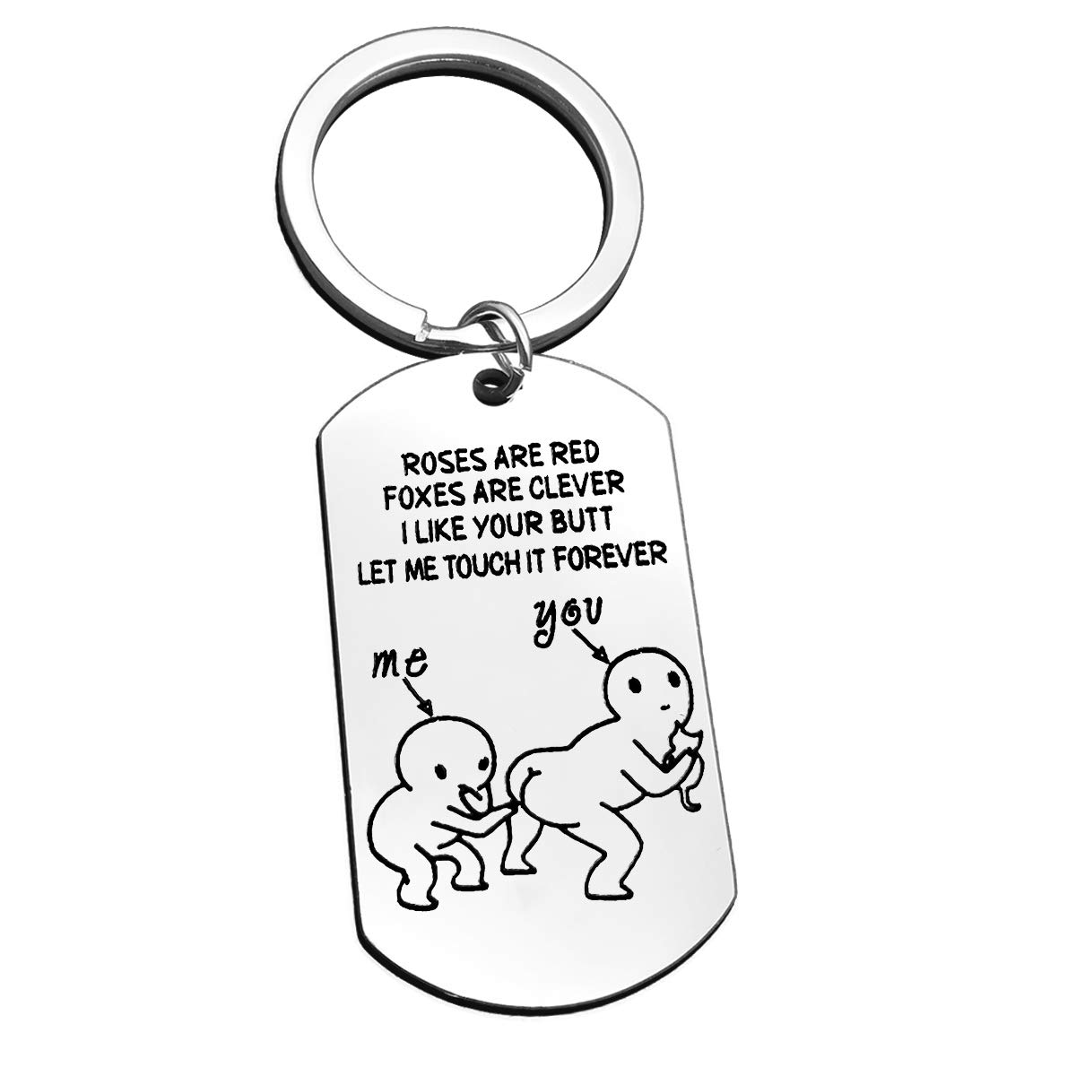 Dabihu Funny Couple Keyring Let Me Touch it Forever Keychain Funny Gift for Friends Couple Friendship Gift Valentine's Day Keyring for Boyfriend Girlfriend Christmas Birthday Present for Husband Wife