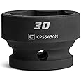 Capri Tools 30 mm Stubby Impact Socket, 1/2 in. Drive, 6-Point, Metric
