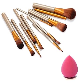 Preyansh Make Up Brush and Sponge Puff -Set of 12