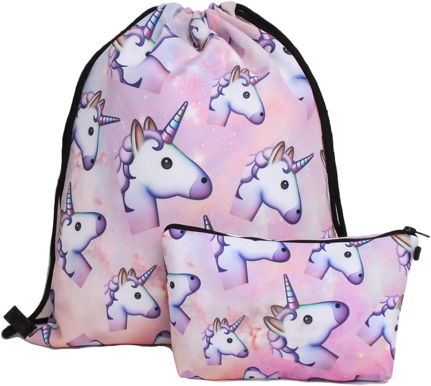Deanfun Print Drawstring Backpack Rucksack Shoulder Bags Gym Bag