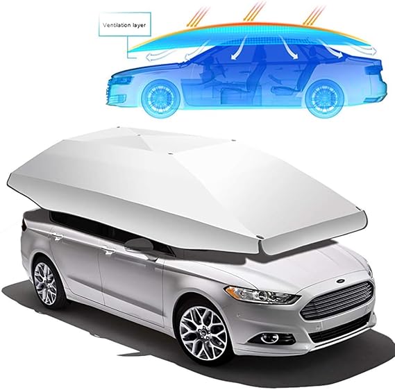 AJH Car Tent Umbrella, Folded Portable 2 in 1 Movable Carport