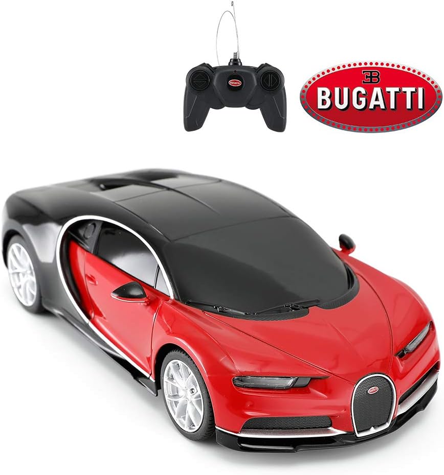 RASTAR Bugatti Toy Car, 1/24 Scale Bugatti Chiron RC Model Car, Red