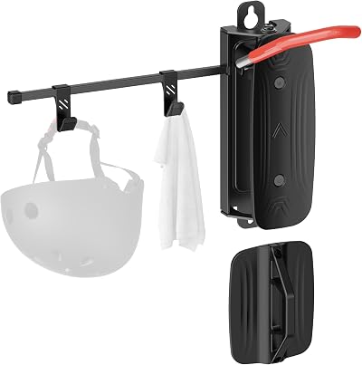 Mimoke Swivel Bicycle Wall Mount Red with Helmet Hook