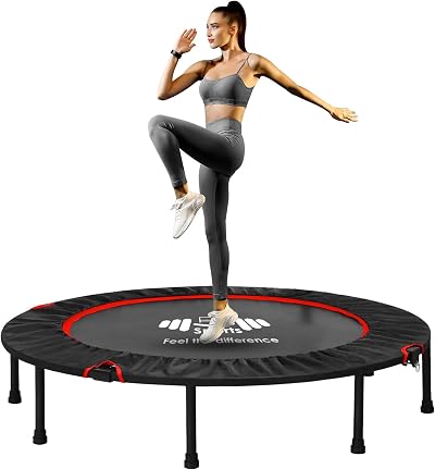 FK Sports 40" Foldable Mini Trampoline Rebounder Adults Indoor Exercise Handle