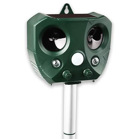 JINZER Ultrasonic Animal Repeller,Solar Powered Waterproof Outdoor Animal Repeller with Infrared Motion Detector,