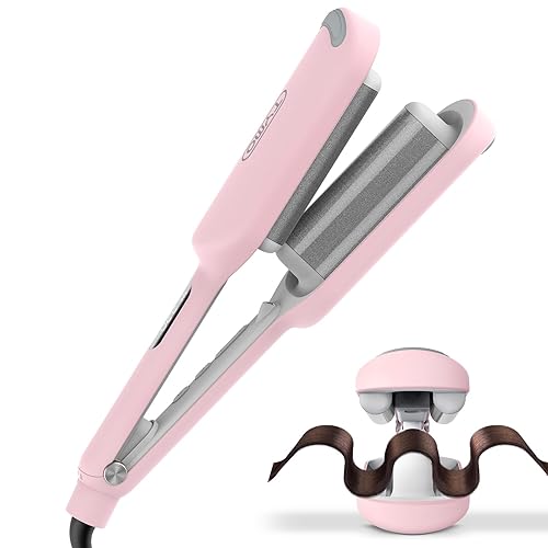 Curling Iron Hair Crimper Waver TYMO ROVY Beach Waves Curling Wand, Ionic  Deep Waver Hair Curler Tool with Ceramic Barrel for Women, Dual Voltage, 