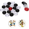 Generic Acrylic 6mm Carrom Coins Board Game with Two Printed Striker | Red, White & Black Carrom Coins + Striker | Family Indoor Game (Ages All)
