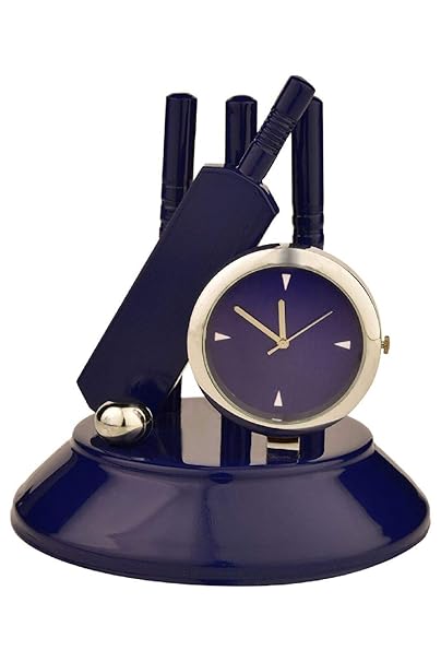 Tiamo Metal Cricket Set Table Clock (Blue)