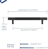 LONTAN 10 Pack Black Kitchen Cupboard Handles 128mm Hole Center 170mm view 3