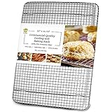 Ultra Cuisine 100% Stainless Steel Cooling and Baking Rack fits Jelly Roll Sheet Pan - Cool Cookies, Cake, Bread, Pie - Oven Safe Wire Grid for Roasting, Cooking, Grilling, BBQ, Smoking (10" x 14.75")