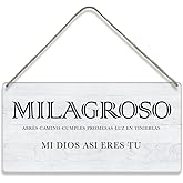 Bible Verse Home Wall Decor Milagroso Abres Camino Scripture Wood Signs Rustic Hanging Wall Plaque Christian Sign