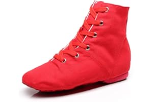 YOYODANCE Soho Canvas Lace-up Dance Shoes Flat Practice Black Red Jazz Dancing Boots for Men Women
