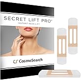 12 Count Secret Lift Pro - Instant Neck Lift Tapes and Bands Pre-Assembled Jaw Jowl Neck Tape Ultra Lifts - Medical Grade Hypoallergenic - Lifts and Tightens Sagging Skin