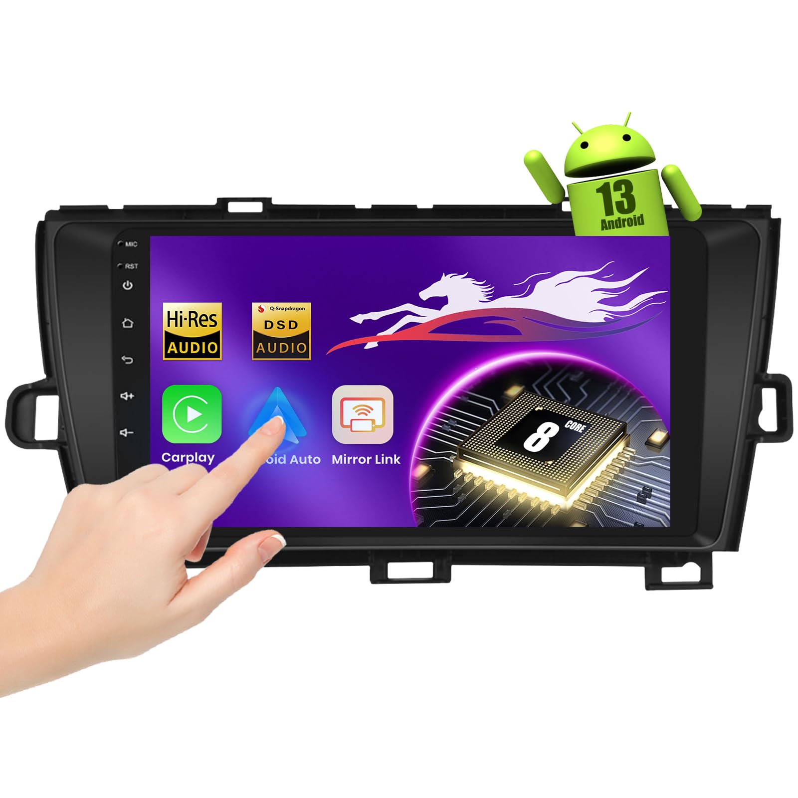 Photo 1 of Wireless Carplay Car Stereo for Toyota Prius 2010-2015 with JBL with 9-Inch Touchscreen, [Qualcomm 8-core 4+64GB] Upriding Android 13 Car Radio Android Auto BT5.1/DSP/Hi-Res Audio/WiFi/SWC/GPS/OTA