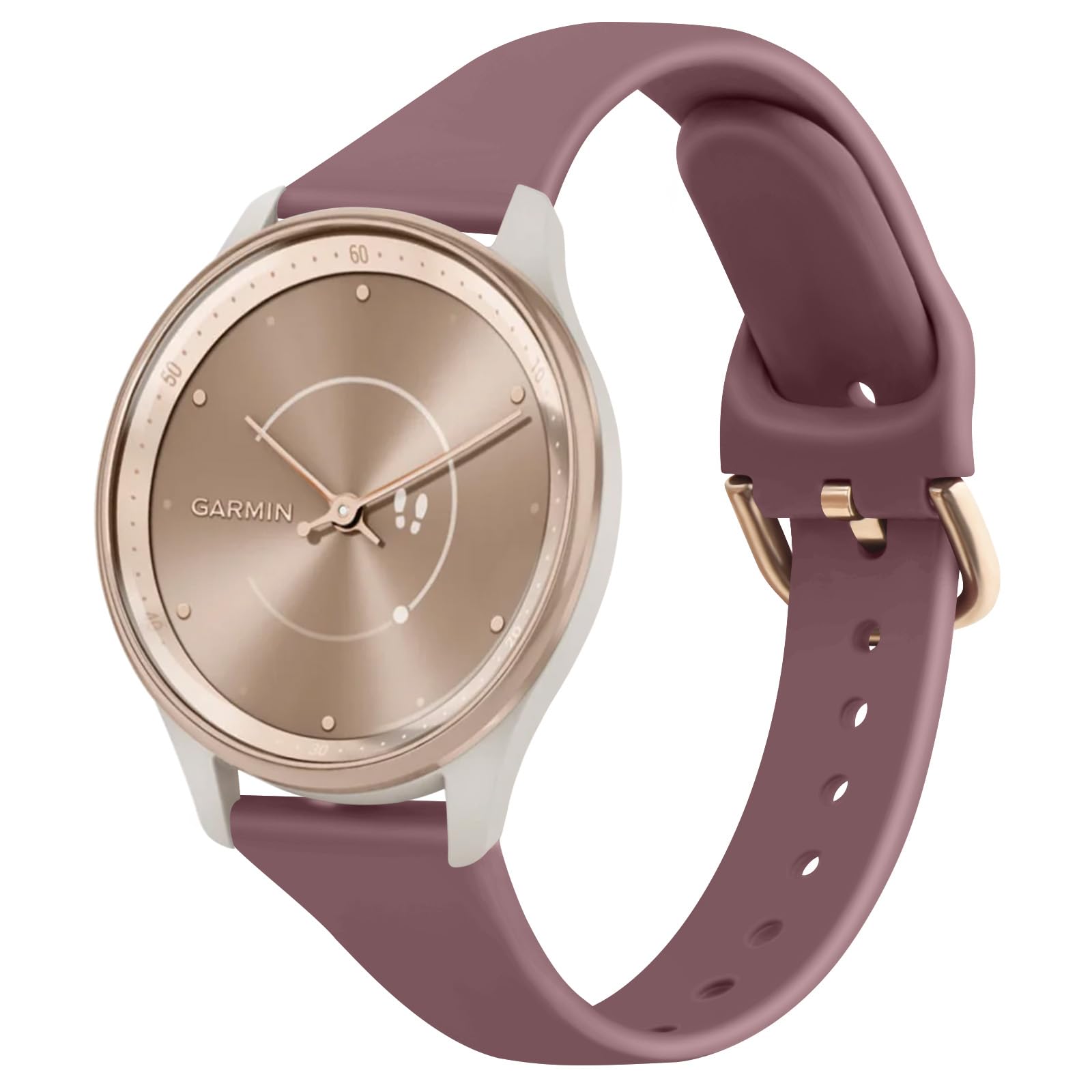 Slim Strap for Garmin Vivoactive 5/Vivomove 3 Strap/Vivomove HR Strap, 20mm Silicone Bracelet Replacement Band for Vivomove LUXE/Vivomove Sport/Vivomove Trend (Smoke purple)