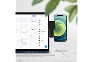 Olixar Laptop Side Mount Clip for iPhone, iPad, MacBook, Tablet, Laptops & Smartphones - Increase Productivity with an iPad to Laptop Mount, Dual Screen Laptop Phone Holder - Heavy Duty - Black