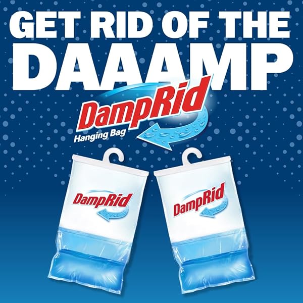 DAMPRID FRAGRANCE FREE HANGING MOISTURE ABSORBER, 15.4 OZ., 6 PACK – ELIMINATES MUSTY ODORS FOR FRESHER AIR, IDEAL MOISTURE ABSORBERS FOR CLOSET, 10% MORE MOISTURE ABSORBING POWER*