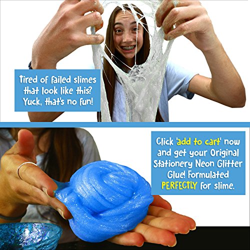 Glitter Glue Slime Supplies Kit for Boys and Girls [NEON COLORS, WASHABLE] Great Stuff for Kids [SLIME ACTIVATOR INCLUDED] Clear Glue Set For Making Red Blue Pink Green Yellow Purple Slimes - Thumbnail 5