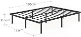 Zinus Caleb Double Bed Frame 4ft6 135x190 cm Steel Slat Support Black view 2