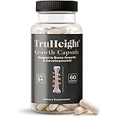 TruHeight Growth Capsules - Tall Nutrition for Natural Growth Supplement for Kids & Teens - Pediatric Vitamin D, K, Calcium & Ashwagandha - Bone Strength - Kids Vitamins D3 K2 Pills, Taller Ages 5+