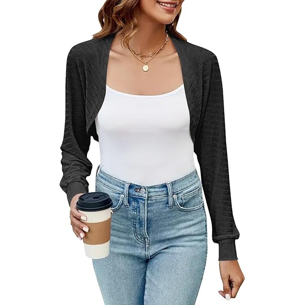 Calvin Klein Cárdigan De Manga Larga Bolero Para Mujer