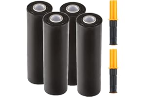 4 Rolls Black Stretch Wrap 15"x1000 Feet Stretch Film Shrink Wrap Packing Moving Suppliers for Shipping Moving Suppliers Pack
