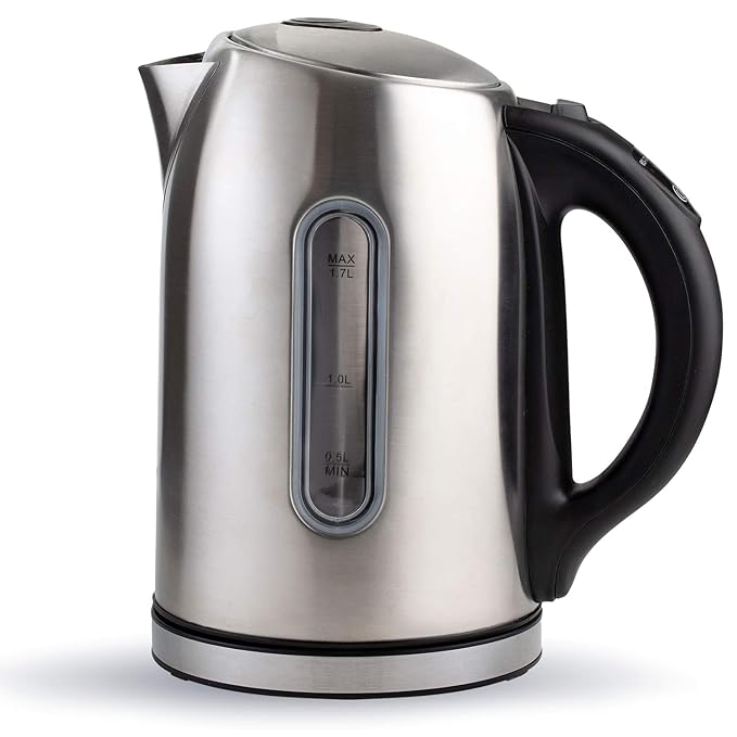 Electric Tea Kettle, Stainless Steel Cordless Pot 1.7 Liter
