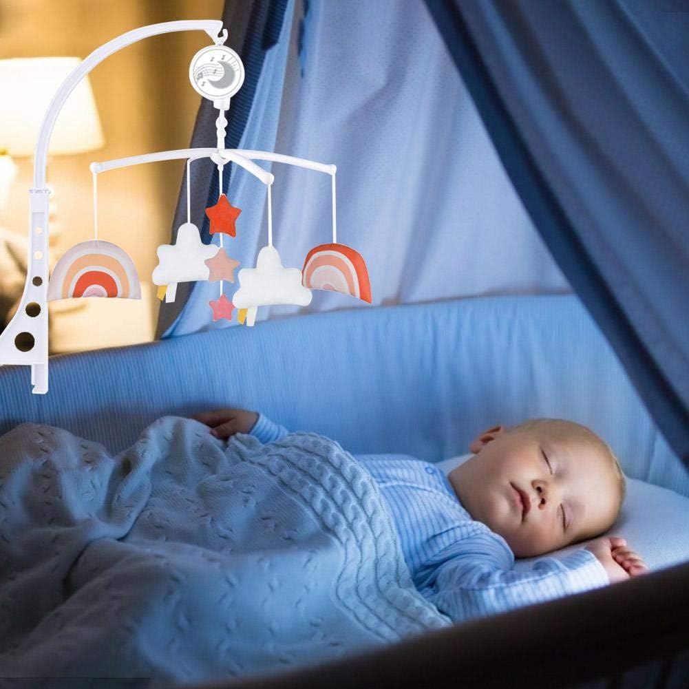 Carillon De Lit Mobile Pour Lit De Bebe Sonnette De Lit Rotative A 360 Mobile Musical Pour Lit De Bebe Hochet A Remontage Mobile Musique Arc En Ciel Cloche De Chevet Jouets Apaisants