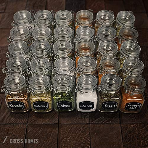30 Set Spice Jars for Refrigerator Hexagon Glass Spice Jars