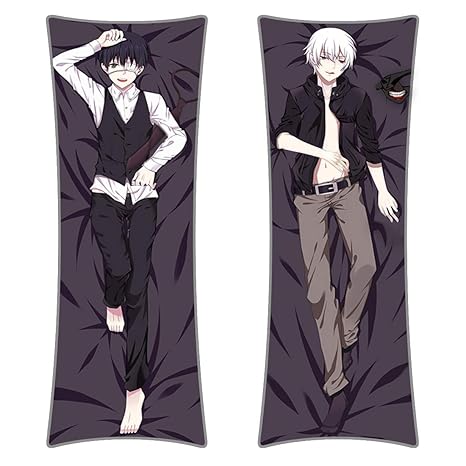 CoolChange Tokyo Ghoul Umarmungskissen Bezug, Dakimakura Kissenbezug 150x50cm, Motiv: Ken Kaneki Schwarz