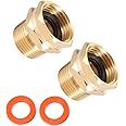 Brass Garden Hose Adapter, 3/4” GHT Female x 3/4” NPT Male Connector,GHT to NPT Adapter Brass Fitting,Brass Garden Hose to Pi