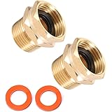 Brass Garden Hose Adapter, 3/4” GHT Female x 3/4” NPT Male Connector,GHT to NPT Adapter Brass Fitting,Brass Garden Hose to Pi