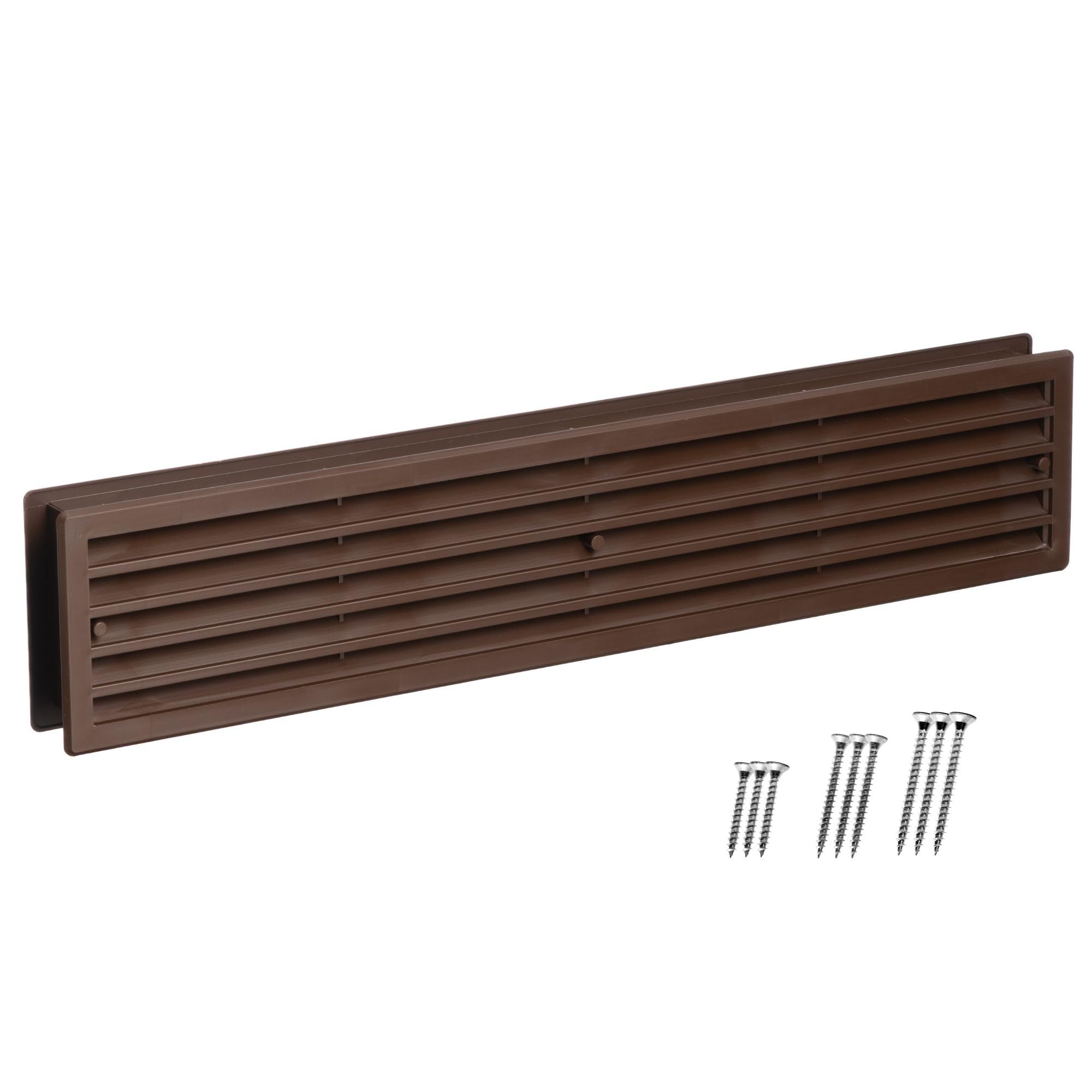 LIRAST 450x92mm Door Vents for Interior Doors Two Sided - 17.7x3.6 inch Brown Interior Vent Cover with Screws - Plastic Ventilation Grille - Bathroom Air Register — image 1