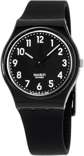 Swatch GB247 - Reloj analógico unisex de cuarzo con correa de plástico negra