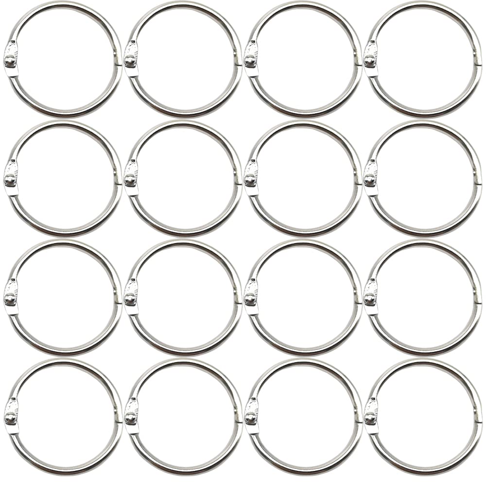 Ruidee 20 Pcs Loose Leaf Binder Rings Silver Book Rings Key Keychain Rings Premium Metal Rings for Notebook Scrapbook Album Craft DIY (25mm) (UK-BG-HY-JS)
