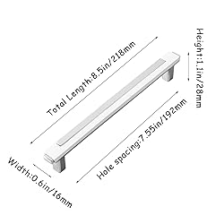 Kcmwsy 2 Pack White and Silver Cabinet Pulls