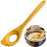 Olive Wood Risotto Spoon, Wooden Stirring Cooking Spoon with Hole, Porridge Spoons to Stir Rice, Oatmeal Spoon, Natural Mixin