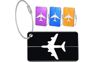 4pcs Aluminum Alloy Luggage Tags Set, Portable Suitcase Address Label Holder with Steel Ring, Perfect for Easy Identification