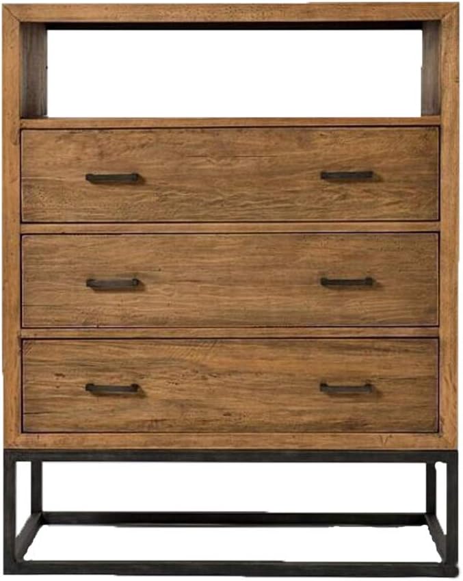 Armoire De Rangement en Bois Massif en Fer Étagère Vintage Log