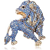YRMLYMOP Lion Animal Pin Rhinestone Lion Brooch Pins for Men Punk Rhinestone Crystal Animal Lapel Pin Lion Pendant Charm Lion Coat Collar Brooch for Husband Boyfriend Christmas Gifts