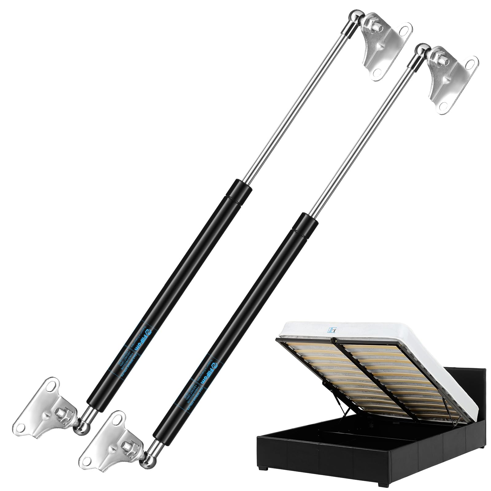Photo 1 of **NO BRACKETS**20 Inch 80Lb/356N Gas Struts, Gas Shocks Spring Prop Lift Support with Mounting Brackets for Heavy Lid RV Bed Door Boat TV Cabinet Tool Box Lid Window Basement Floor Hatch Trap Door, 2 PCS
