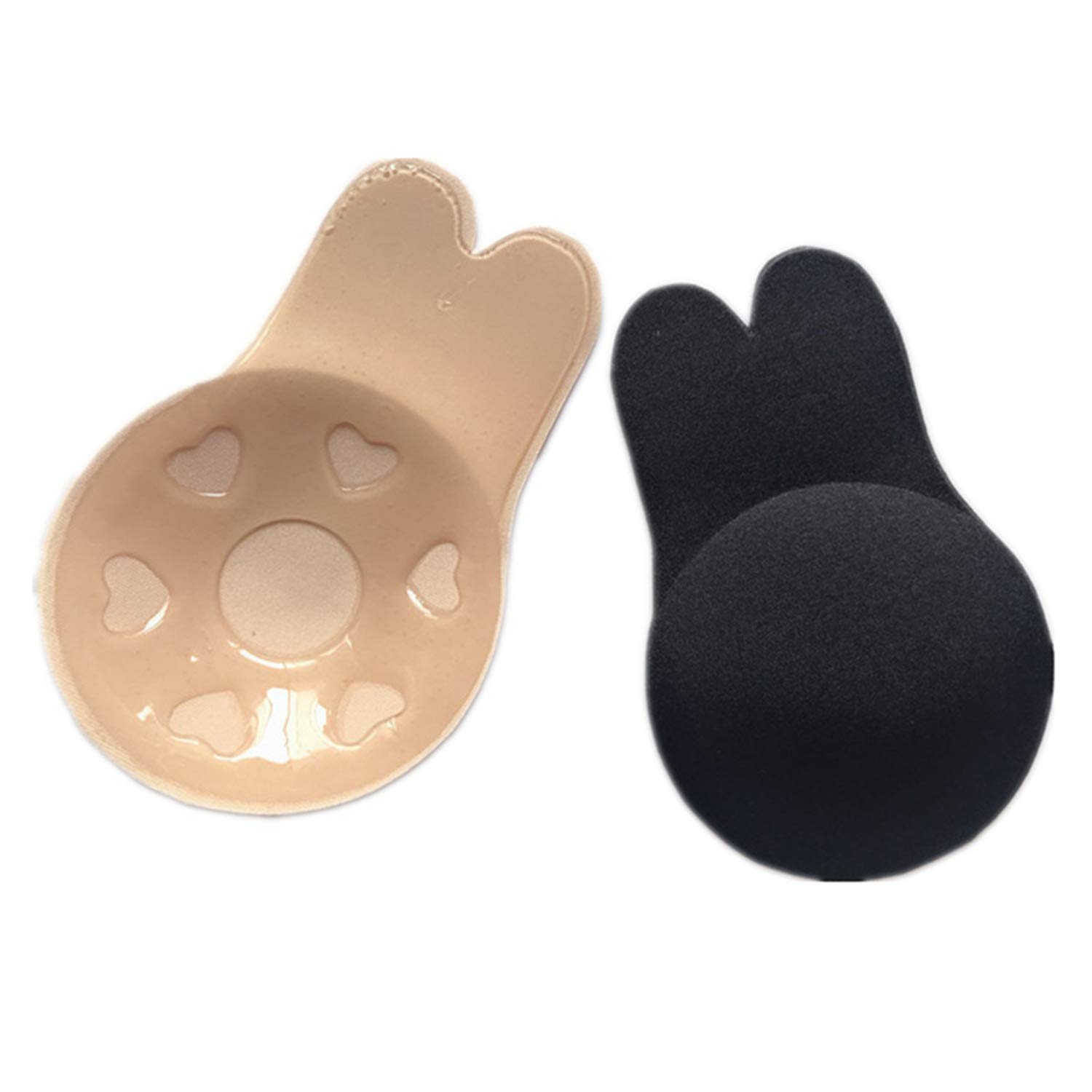 2 Pack Big Size adhesive Bra Fabric Washable Rabbit Ear Breast Lift Up
