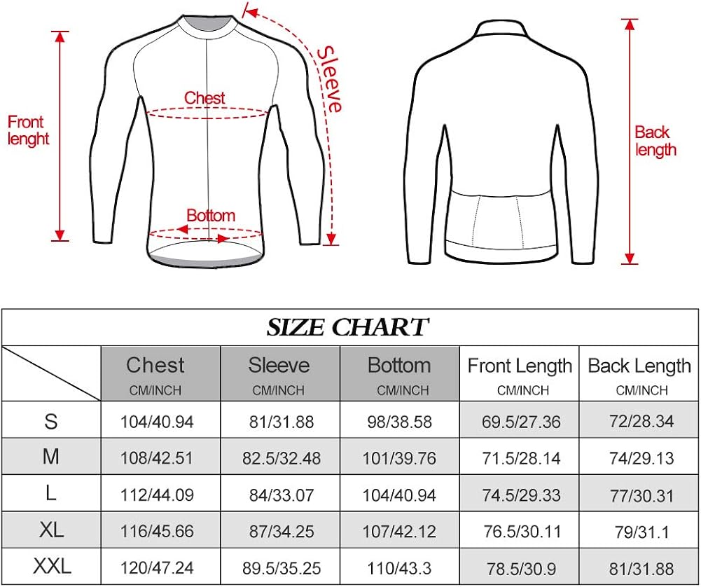 Men’s Winter Thermal Cycling Jackets, Windproof Breathable Fleece Bike Jerseys, Bicycle Softshell Shirt Long Sleeves Coat (Black, chest 44.09", Large): Clothing