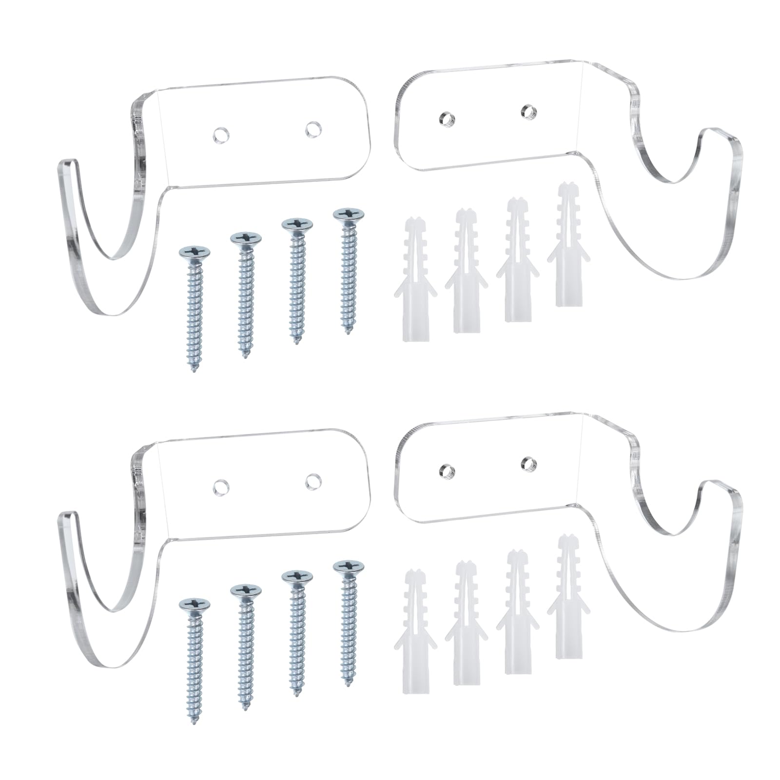 PATIKIL 2.4x3x2 Light Saber Stand Wall Mount, 2 Pairs Acrylic Light Sword Display Holder Wall Bracket Baseball Bats Rack for Home Light Saber Sword, Clear