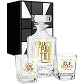 Onebttl Golf Gifts for Men, Golf Whiskey Decanter Set, Perfect Gifts for Golfers, 25oz/750ml Decanter with Stopper and 2 Glasses for Liquor, Bourbon, Whiskey on Christmas, Father's Day, Birthday